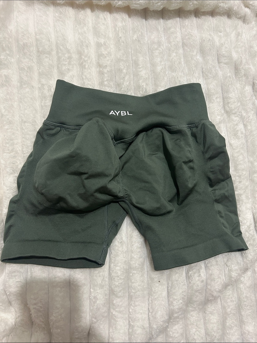 AYBL Seamless High-Waist Biker Shorts in Deep Green